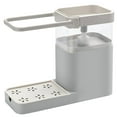 thumbnail image 2 of Yuarrent Dispensador de jabón de cocina, 1 unidad, caja de salida de prensa de líquido para lavar platos, estante de toallitas, caja de almacenamiento Suministros de limpieza para el hogar Gris Yuarrent HA9181-04B, 2 of 6