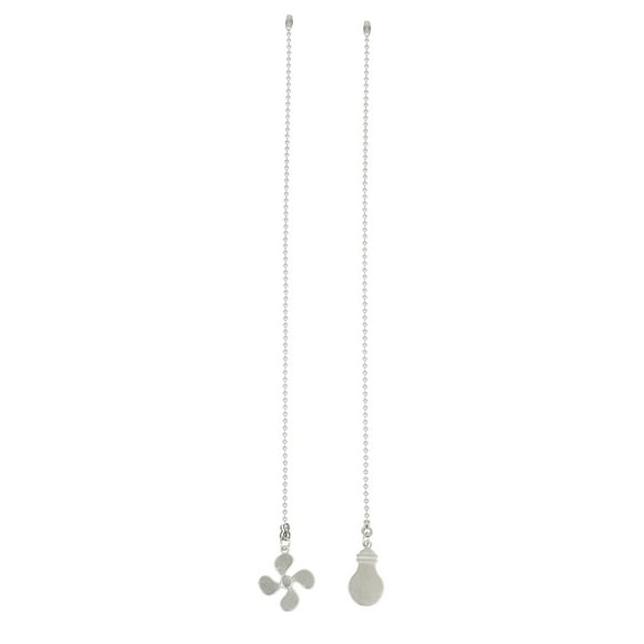 SHISUYAN Ceiling Fan Chain Extension with Silver Zinc Alloy Pull Beads for Fan Use 2pcs