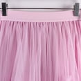 thumbnail image 5 of BRGZLK Women's Tulle Skirt Summer Casual Solid Color Asymmetrical Ruffle Mesh Breathable Tiered Trendy Elastic High Waist Fairy Skirt Costume Pink Free Size, 5 of 5