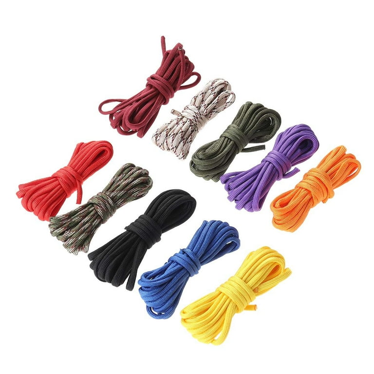 OUNONA 10pcs 3 Meters Length Paracord Climbing Rope Emergency Survival Rope  Set 