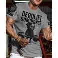 thumbnail image 2 of Gymish Deadlift Dominance Workout T-Shirt – Funny Gym Shirt for Men, Heather Grey with Sleeve Logo, Large, 2 of 6