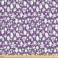 thumbnail image 2 of Ambesonne Nature Fabric by the Yard Upholstery, Minimalist Trees Flowers Art, 10 Yards, Violet and White, 2 of 5