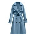 thumbnail image 3 of Long Trench Coat for Women 2025 Long Sleeve Double Breasted Notched Lapel Classic Overcoat with Belt Outerwear, 3 of 4