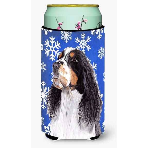 Springer Spaniel Winter Snowflakes Holiday Tall Boy Hugger
