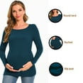 thumbnail image 5 of Bearsland Women's Long Sleeve Maternity Shirts Casual Tunic Side Ruched Tops Pregnancy Clothes 3-Pack, 5 of 8