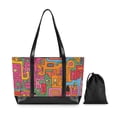 thumbnail image 7 of FORMRS Canvas Laptop Tote Bag for Women with 15.6" Computer Compartments Shoulder Handbag, Art City, 7 of 7