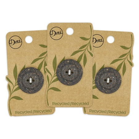 UPC: 0072879308037 | Dritz Recycled Coconut Round Button 28mm Dark Brown 3 Pack