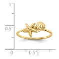 thumbnail image 4 of Diamond2Deal 14K Yellow Gold Polished Shell and Starfish Ring for Women Size 7, 4 of 8