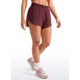 thumbnail image 1 of Mid Rise Running Shorts for Women, Quick Dry Lightweight Liner Split Dolphin Athletic Gym Workout Shorts Red Merlot28 US XS(0-2), 1 of 6