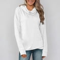thumbnail image 2 of Women Pullover Shirt Cowl Neck Long Sleeve Drop Shoulder Loose Warm Sweatshirt for Winter Autumn White XL, 2 of 6