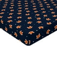 thumbnail image 2 of Ambesonne Fox Fitted Sheet 2 Pcs Set, Small Orange Forest Mammal, Twin, Navy Blue Orange, 2 of 3