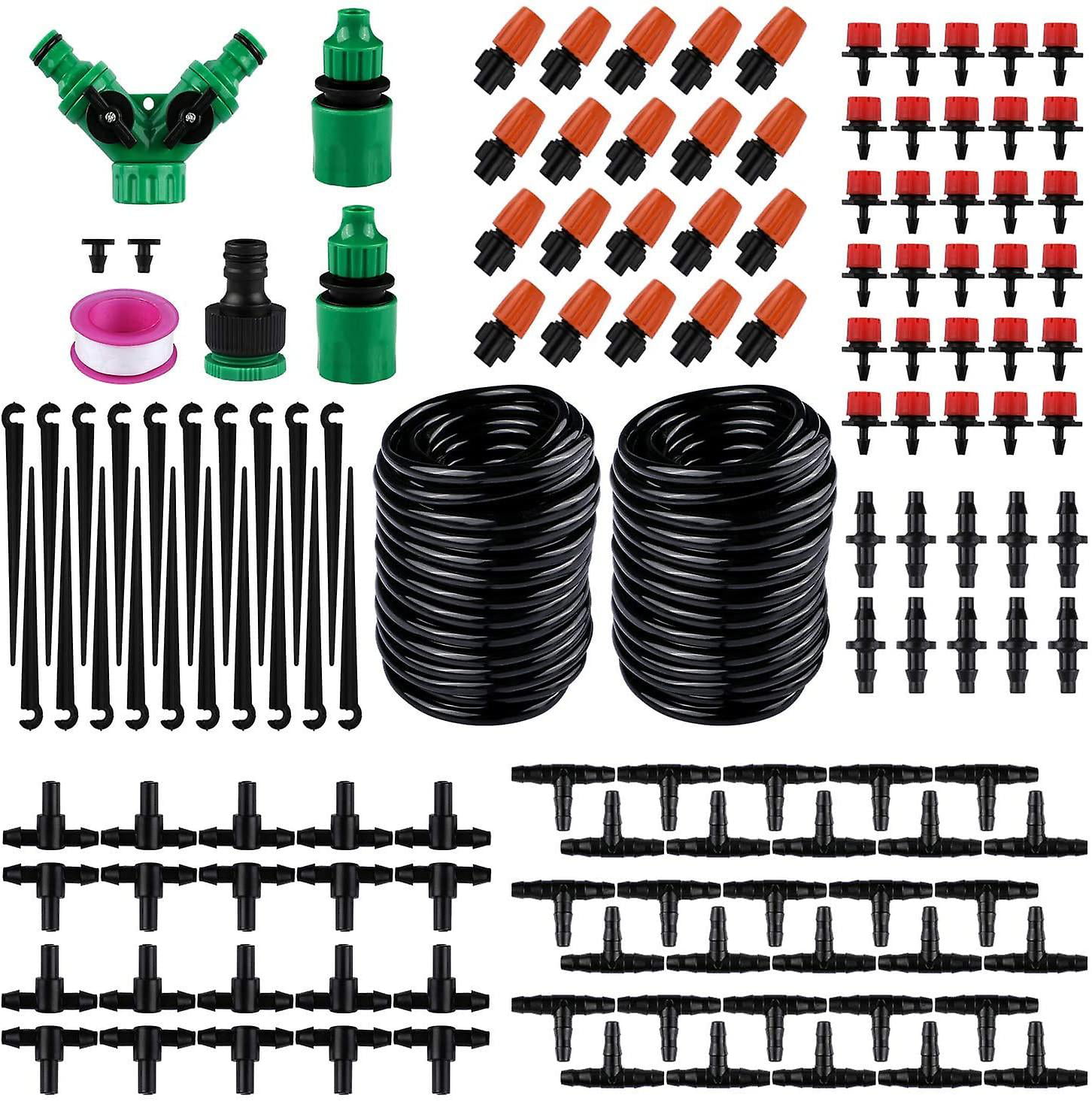 100 Ft Adjustable Garden Automatic Irrigation System Kits W/ DIY Plant NEW 