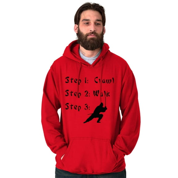 Crawl Walk Ninja Stealth Karate Men Big & Tall Graphic Hoodie Brisco Brands 2X