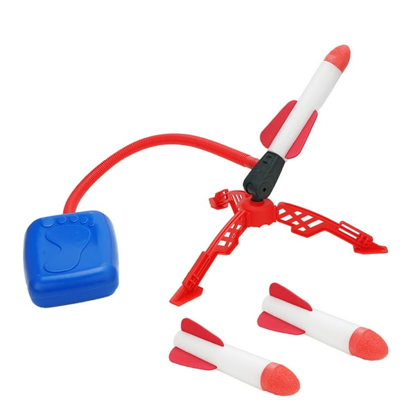 Amdohai Lanceur de Fusée pour Enfants Jouet Fusée à Pédale avec Lumières 3 Fusées en Mousse Extérieur Extérieur