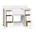 thumbnail image 4 of Yorkshire 48" Farmhouse Bathroom Vanity with White Cabinet and Engineered Marble Top, 4 of 6