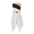 thumbnail image 3 of DPOIS Kids Girls Sleeveless Praise Dance Dress Liturgical Worship Overlays White 6, 3 of 7
