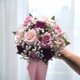 thumbnail image 1 of Nvzi Ramos de boda para novia - Ramos de novia para novia - Flores artificiales de seda color morado y rosa champán para bodas, iglesias, hogares, propuestas, accesorios de decoración, 1 of 5