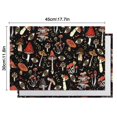 thumbnail image 5 of Colorful Mushroom Bird Black Pattern Summer Placemats Table Placemats Set Of 6-Linen Kitchen Washable Placemats Table Mats 11.8"x17.7" Non-Slip Heat Resistant, 5 of 5