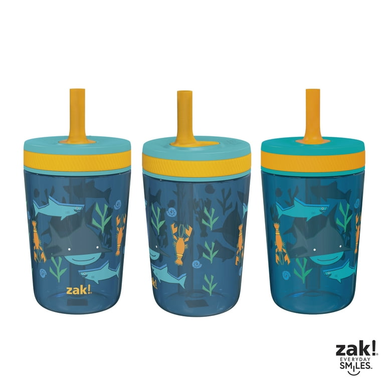 Kids & Toddler Glass Cups with Silicone Sleeves & Straws (4pack)