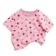 thumbnail image 2 of Blusas y camisas de manga corta con cuello redondo para niña, camiseta de verano con estampado de corazones, manga corta, top holgado y dulce de moda para bebé, top de algodón para niña., 2 of 9