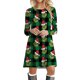 thumbnail image 2 of Robe courte décontractée à imprimé monstre pour femmes, tenue trapèze, Costume fantaisie de noël mignon, 2 of 7