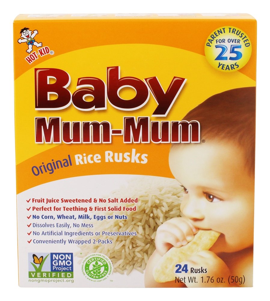 Hot Kid Baby Mum Mum Rice Rusks Teething Snacks Original 24 Count