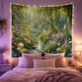 thumbnail image 2 of Forest Stream Through Wildflower Garden, Peaceful Cottagecore for Nature Lovers, Woodland Creek Wall Art, Housewarming Gift, Tapestry Wall Hanging for Bedroom and Living Room, 2 of 7