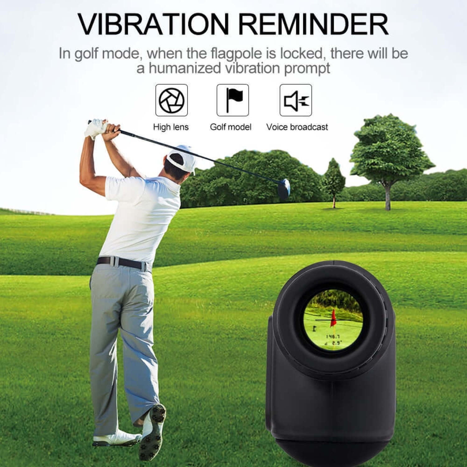 GVDA Telescope Laser Rangefinder Rechargeable LCD Laser Distance Meter 1500M 1000M 800M 600M Range Finder for Golf Hunting Sport