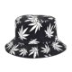 thumbnail image 1 of Sombrero de cubo unisex para viajes de verano, sombreros de pescador con estampado de hojas, 1 of 5