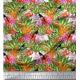 thumbnail image 1 of Soimoi Rayon Fabric Floral,Toucan & Flamingo Bird Print Fabric by Yard 42 Inch Wide, 1 of 3