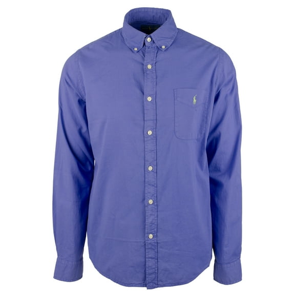 Men's Classic Untucked Fit Long Sleeves Shirt-BLU-X-Large