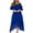 D-Blue, variant on Women Casual Plus Size Sheer Lace Sleeve High Low Hem O-Neck Swing Dress