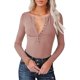 thumbnail image 3 of Body sexy de punto acanalado con botones para mujer, cuello en V, casual, sin mangas, camisetas sin mangas, camiseta Henley de verano, 3 of 5