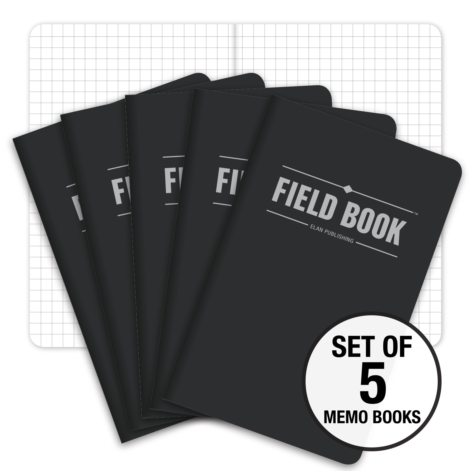 Field Notebook 3.5"x5.5" Black Pack of 5 ELANFN001B Walmart