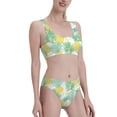 thumbnail image 4 of High Waisted Bikini Sets For Women, Cute Pineapple Green Leaves Flower Swimsuits Tummy Control, Two Pieces Bathing Suit, 4 of 8