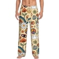 thumbnail image 2 of Lsque 70s Hippie Style Print Men's Pajama Pants, Lounge Pant - Comfortable Home Wear,Elastic Waistband, Stylish Design-X-Large, 2 of 9