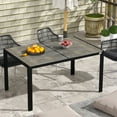 thumbnail image 3 of DUOSONG Outsunny Outdoor Dining Table For 6 People, Aluminum Rectangular Patio Table With Faux Wood Tabletop For Backyard, Lawn, Balcony, Poolside, 55" X 35.5", Gray Gray Aluminum Garden & Outdoor, 3 of 10