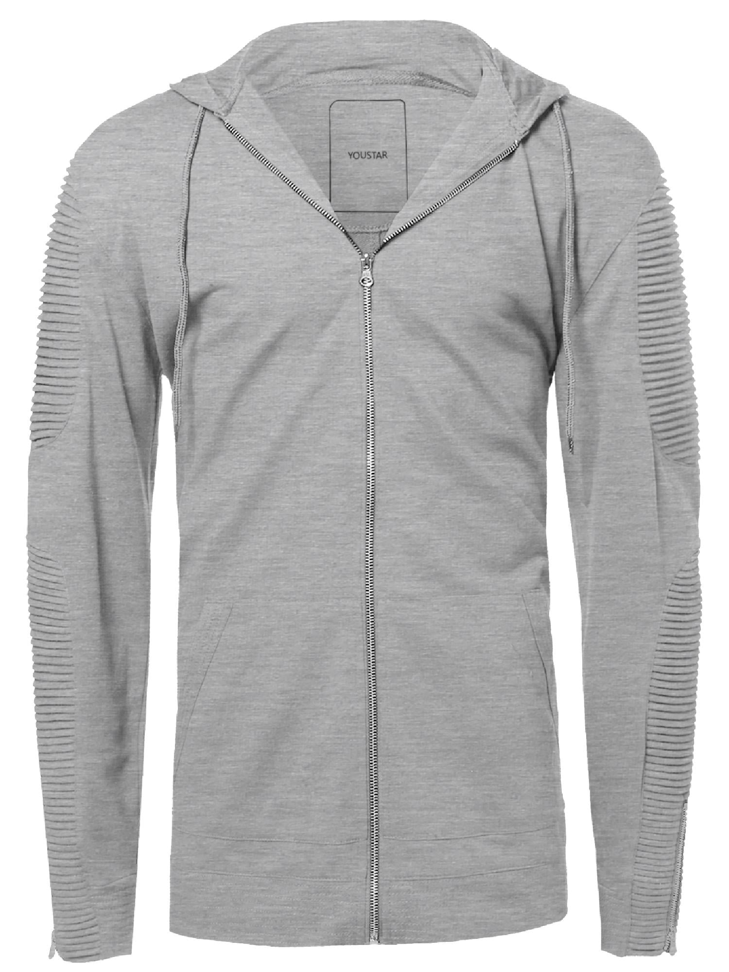 FashionOutfit Men's Long Zipup Hoodie Unique Style Zipper