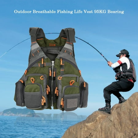 Buckle Pfd Life Vest Lixada Outdoor Breathable Padded Fishing Life Vest Superior 209lb Buoyancy Life Safety Jacket Swimming Sailing Waistcoat Utility Vest Floatation Floating Device ()