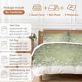 thumbnail image 6 of Green Snowflakes Comforter Set California King Size, Winter Xmas Green White Nature Snow Scene Soft Bedding Set for Man Woman, 4 Pieces Duvet Cover Set with Fitted Sheet, 2 Pillowcases, 6 of 9