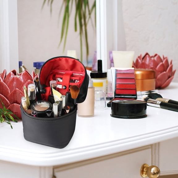 OUNONA Travel Makeup Organizer Bag, Toiletry Pouch for Cosmetics and Personal Care, Compact and