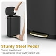 thumbnail image 4 of 13 Gallon Garbage Cans for Kitchen With Removable Inner Bucket and Lid, Stainless Steel Soft Close Tall Large 50L Pedal Rubbish Bin for Home Office, 4 of 6