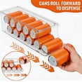 thumbnail image 3 of Paquete de 2 organizadores de latas de soda para refrigerador, apilables, latas de comida enlatada, dispensador de latas con tapa para nevera, congelador, contenedores de almacenamiento, 3 of 4