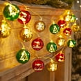 thumbnail image 5 of 20 LED Christmas Ball String Lights 3m Battery Operated Fairy Lights with Flash and Steady Modes, Red Green Gold Shatterproof Bulb Ornaments for Xmas Tree Holiday Party Decoration, 5 of 9