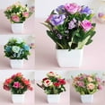 thumbnail image 1 of Zhaomeidaxi Artificial Flowers with Vase Artificial Fake Plant Bonsai for Home Office Wedding Decoration, Table Centerpieces Arrangement, Windowsill Decor, 1 of 5