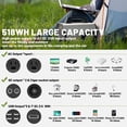 thumbnail image 2 of JIVERCI Portable Power Station Outdoor Solar Generator 500W/140000MAH Battery Backup AC DC USB for Outdoor Camping Travel Emergency, 2 of 8