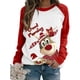 thumbnail image 1 of Pntutb Mujeres Casual Navidad Impresión Raglan Manga Larga Camisas Blusa tops Pntutb Pntutb-5053, 1 of 4
