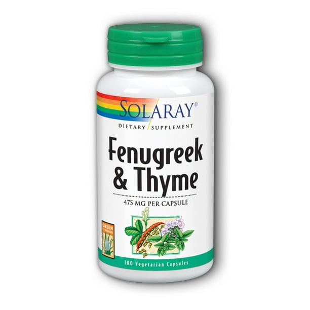 Solaray Fenugreek and Thyme Capsules 475mg, 100 Ct