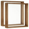 thumbnail image 1 of Uxcell Marco de fotos de madera de 8x8 pulgadas, paquete de 2, marco de especímenes de planta de acrílico de doble cara marrón, 1 of 5