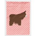 thumbnail image 1 of Carolines Treasures BB7852CHF Poitou Poiteuin Donkey Pink Check Canvas House Flag, 1 of 4